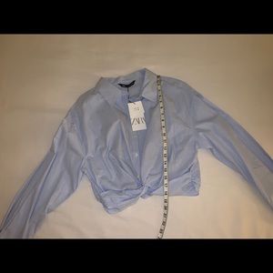 Zara Knotted Poplin Shirt